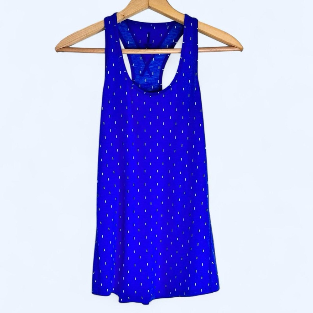 Lucy Activewear XS Blue White Scoop-neck Racerback Athletic Tank Top Athleisure